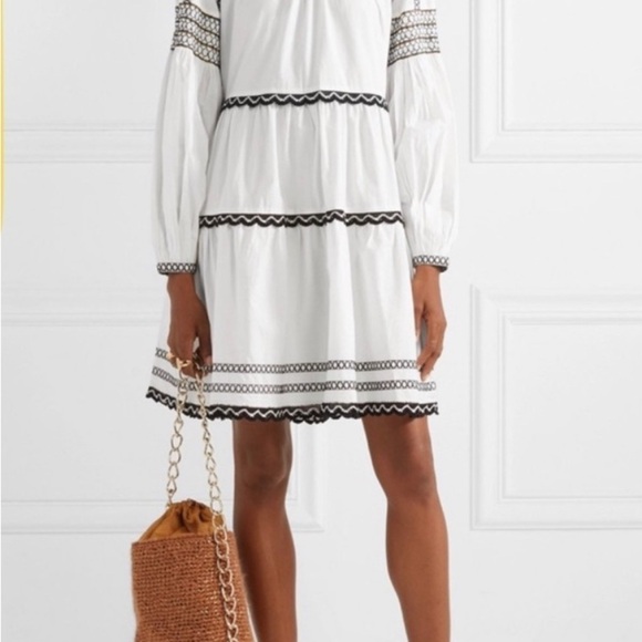 ULLA JOHNSON August Embroidered Cotton Poplin Mini Dress 0 - Picture 2 of 12